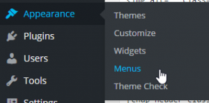 WordPress menu editor link