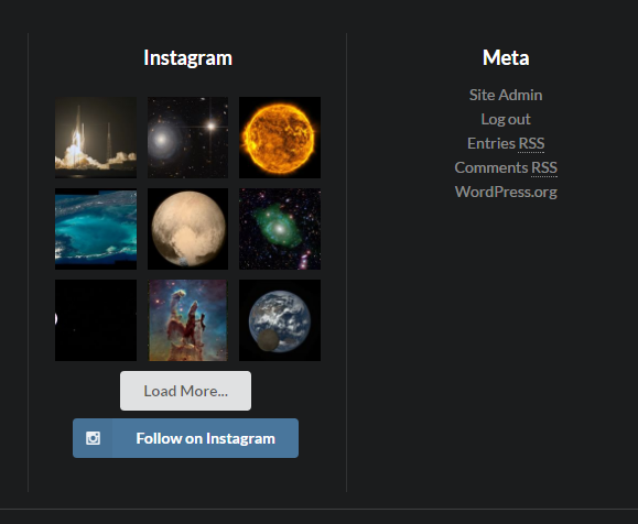 Instagram Feed in the footer